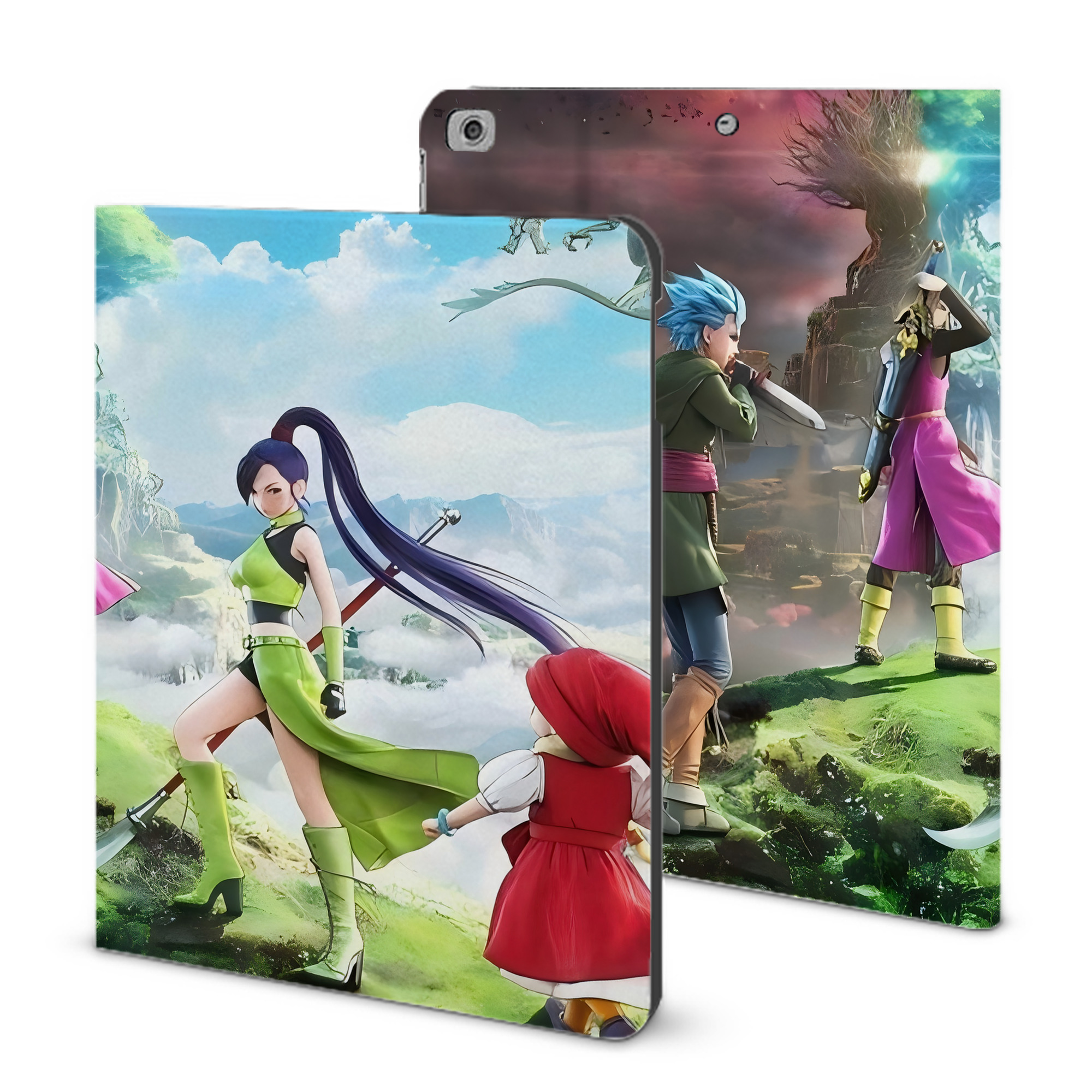（画像用） ドラゴンクエスト Doragon Kuesuto Dragon Quest IPad ケース ブック型 PUレザー TPU 耐衝撃 軽量 薄型 ペン収納なし 全面保護 IPad 各モデル対応